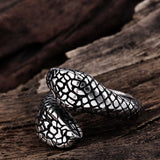 Stainless Steel  Antique Gothic Biker Tribal Ring Black Men's Unisex Snake B187