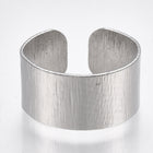 Cuff Finger Ring Wide Band Platinum Adjustable Size 19mm P16