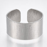 Cuff Finger Ring Wide Band Platinum Adjustable Size 19mm P16