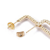 Stainless Steel Earrings Hypoallergenic Earrings Rectangle 75x29x1.7mm  Z404