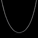 Platinum Plated Necklace Chain 20 Inches 1MM Lobster Clasp B309