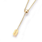 Stainless Steel Set Earrings Pendant Necklace Blade Gold 16.54" P731