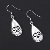 Sterling Silver Plated Earrings Drop Dangle  Fish Hook .52" L365