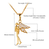 Gold Plated Necklace Pendant  Fairy Wings  Women's Lobster Clasp L125