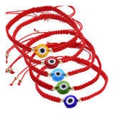 Adjustable Nylon Thread Braided Bead Bracelet Handmade Evil Eye Gold Z143