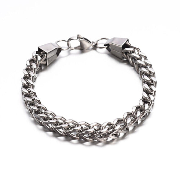 Mens Stailess Steel Rope Chain Bracelets Lobster Clasp Silver  9" 8mm  P501