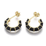 Earrings Hoop Earrings Enamel Earring Backs Bamboo Black 0.7mm Z430