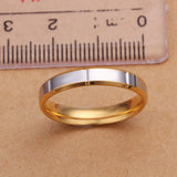 Stainless Steel Gold Two Tone Gold Band Ring Size 8 B96