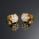 Gold Plated Earring  Flower AAA Cubic Zirconia Women's G207