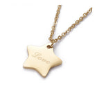 Stainless Steel Pendant Necklace Chain Star Word Love Gold 17" A205