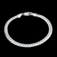 Sterling Silver Plated Bracelet 8 Inches 5.5MM  Lobster L303