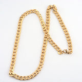 316 Stainless Steel Curb Necklace Lobster Clasp Gold 24.4" 7mm P118