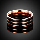 Stainless Steel Band Wedding Ring Rose Gold  Mens Unisex B447
