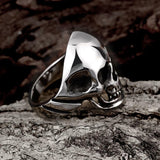 Stainless Steel Plated Biker Ghotic Mens Ring Skull Skelleton Head Cranium B526