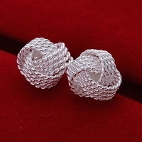 Sterling Silver Plated Ball Stud Earrings L28