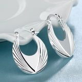 Sterling Silver Plated  Earrings Hoop Hinged Hoop .76" L393