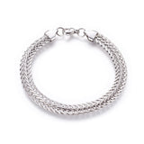 Stainless Steel Chain/Twisted Bracelet Lobster Silver 8.6" 22cm Z176