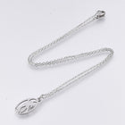 Stainless Steel Pendant Necklace Oval Dolphin Silver 15.7" 1.5mm Z626
