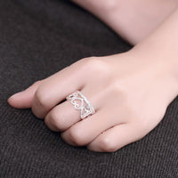 Sterling Silver Plated Fashion Ring AAA Zirconia Women Crown B390