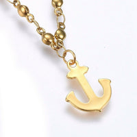 304 Stainless Steel Charm Bracelet Lobster Anchor Gold 8.2" 3mm  A85