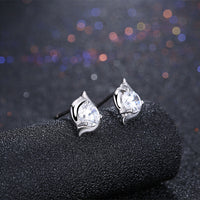 Sterling Silver Earrings  Stud AAA Zirconia  Push Back Clasp L730