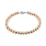 Stainless Steel Ball Bracelet Lobster Gold Silver -7/8inches(200mm)x6mm Z45