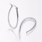 Stainless Steel Hoop Earrings Yellow Gold Silver 1.2" to 2.4" Pin 0.7x1mm  P563