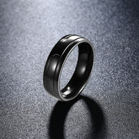 Stainless Steel Band Wedding Ring Black Men's Unisex B451