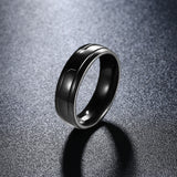 Stainless Steel Band Wedding Ring Black Men's Unisex B451