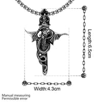 Stainless Steel Necklace Pendant Cross Biker Gothic 23" 3.5MM Lobster Clasp B223