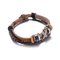 Leather Bracelet Brown 8.5 inches 12MM Push button  L462