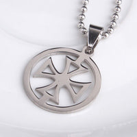 Stainless Steel Pendant 1.06X1.06 Inch Cross Silver Necklace 22" B31