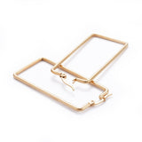 Simple Fashion Stainless Steel Hoop Earrings Geometrical Rectangle Gold A181