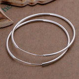 Sterling Silver Plated  Hoop Pierced Earrings L102