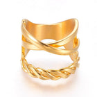 304 Stainless Steel Finger Rings Gold Size 7 17mm  A40
