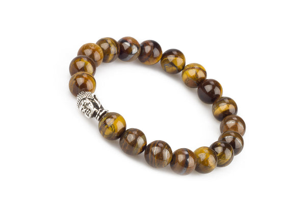 Natural Gemstone Stretch Bracelets, Buddhist Bracelets, with Tibetan Style