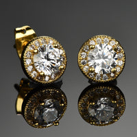 Gold Plated Earring  Round AAA Cubic Zirconia Women's G222