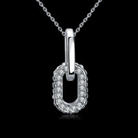 Platinum Plated Necklace Pendant Drop AAA Zirconia 20 Inches 1MM Lobster B151