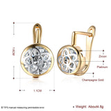 Yellow Gold Plated Earrings  Drop Dangle AAA Zirconia  Latch Back Clasp L576