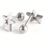 304 Stainless Steel Ear Plugs Ear Studs Star Silver 8.5x8.5x2mm  1mm Z348