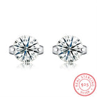 Sterling Silver Plated Earrings  Stud AAA Zirconia  Push Back Clasp L795