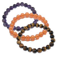 LZD Gemstone Bracelet Rose Quartz Amethyst  Tiger 5.2cm Diameter Bead 8mm P517