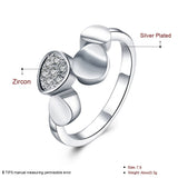 Sterling Silver Plated Fashion Ring AAA Zirconia Women B397