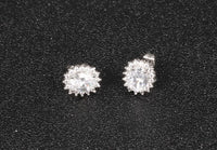 White Gold Plated Earring  Round AAA Cubic Zirconia Women's G219