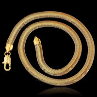 Yellow Gold Plated Necklace Chain 20 Inches 10MM Lobster Clasp B344