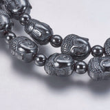 Non-magnetic Hematite Mala Necklaces Magnetic Buddha 22.9 inches 58.3cm Z543