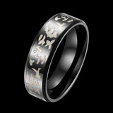 Stainless Steel Band Wedding Ring Black Men's Unisex B455