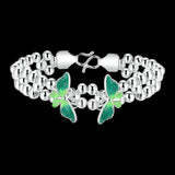 Sterling Silver Plated  Beads 7.5 Inches 14.8MM Hook  L102-5