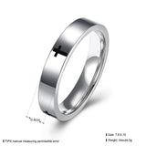 Stainless Steel Band Wedding Ring Black Men's Unisex Cross B449