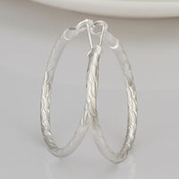 Sterling Silver Plated  Hoop Pierced Earrings L3